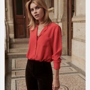 SEZANE- Florence Shirt Red Size XS